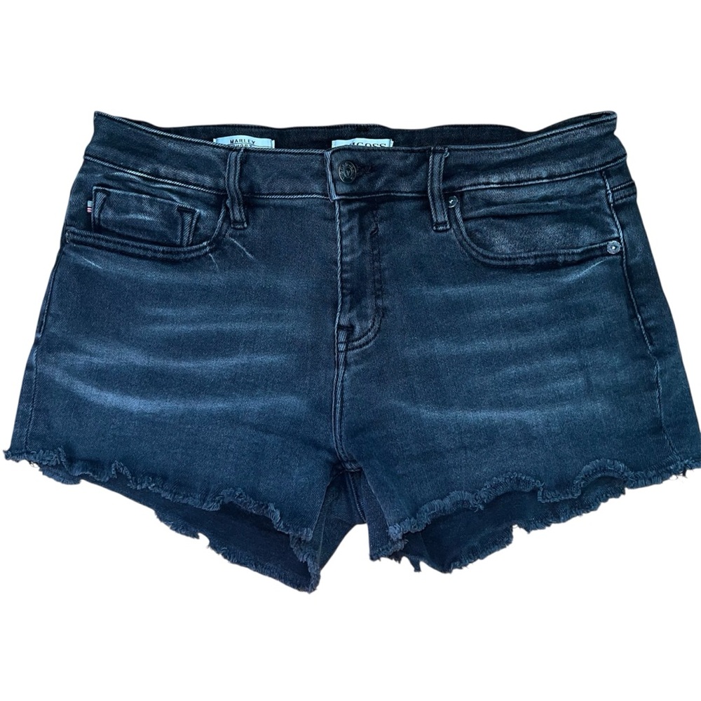 Vigoss Black Jean Marley Shorts Distressed Frayed Hem